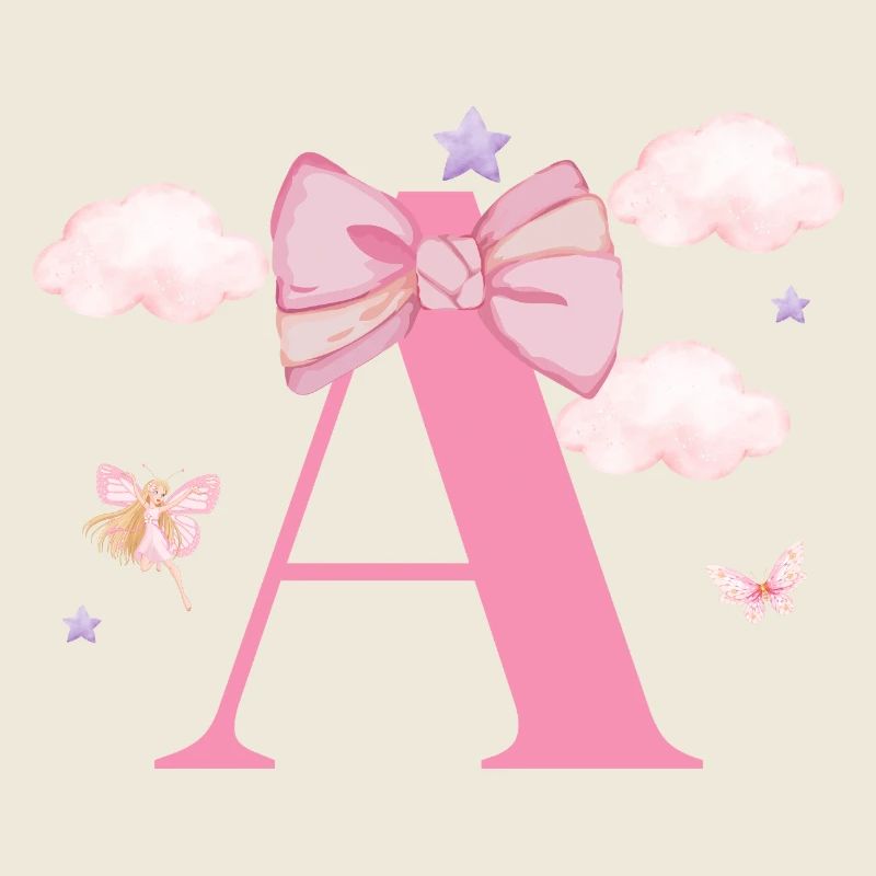 Lettre a rose nuages
