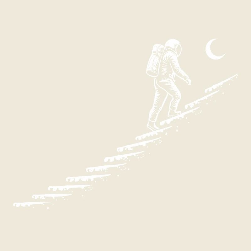 Astronaute dans les escaliers style spatial
