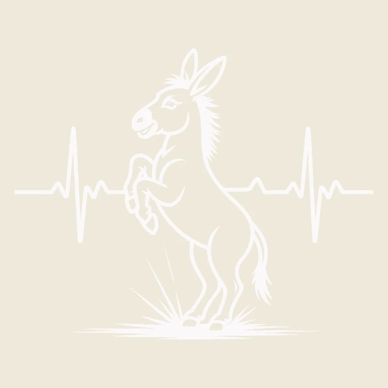 Donkey with heartbeat line