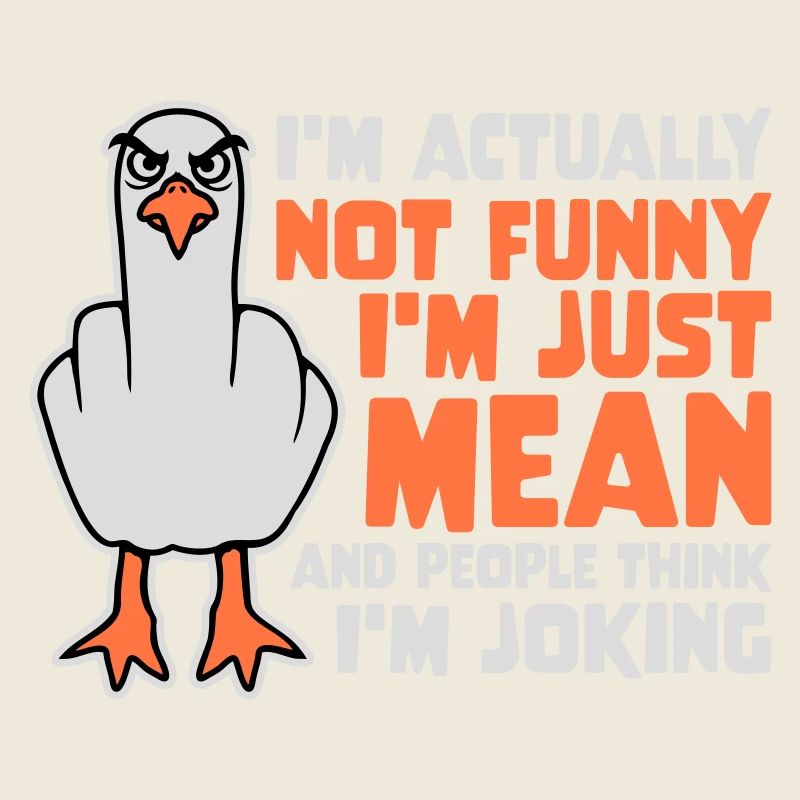 Möwe Mittelfinger Not Funny Mean People Think Joke