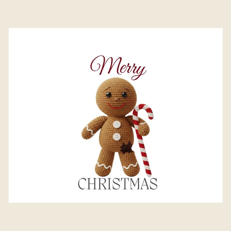 Gingerbread man with candy cane