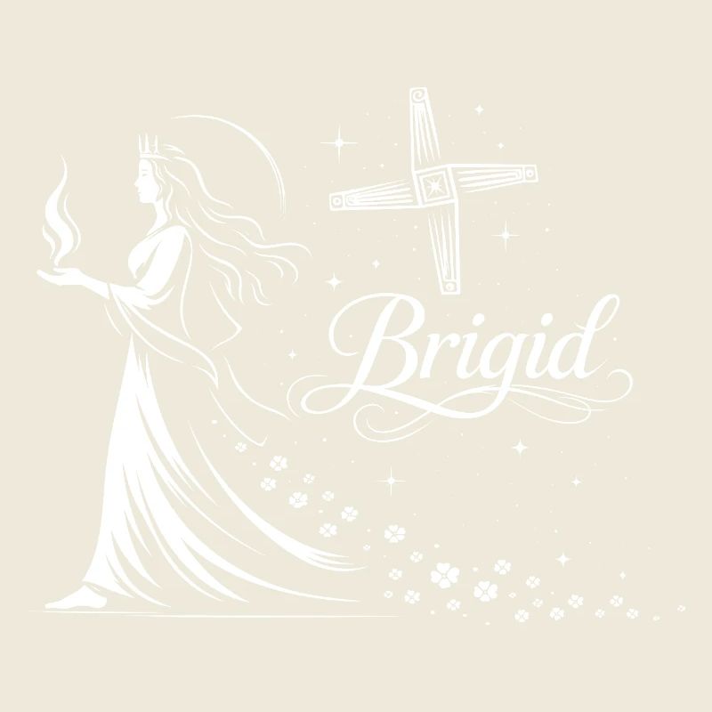 Imbolc Celtic Goddess Brigid with Flame