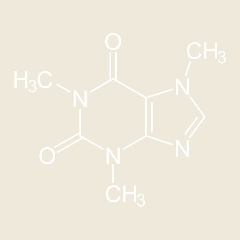 Formule développée de la molécule de caféine