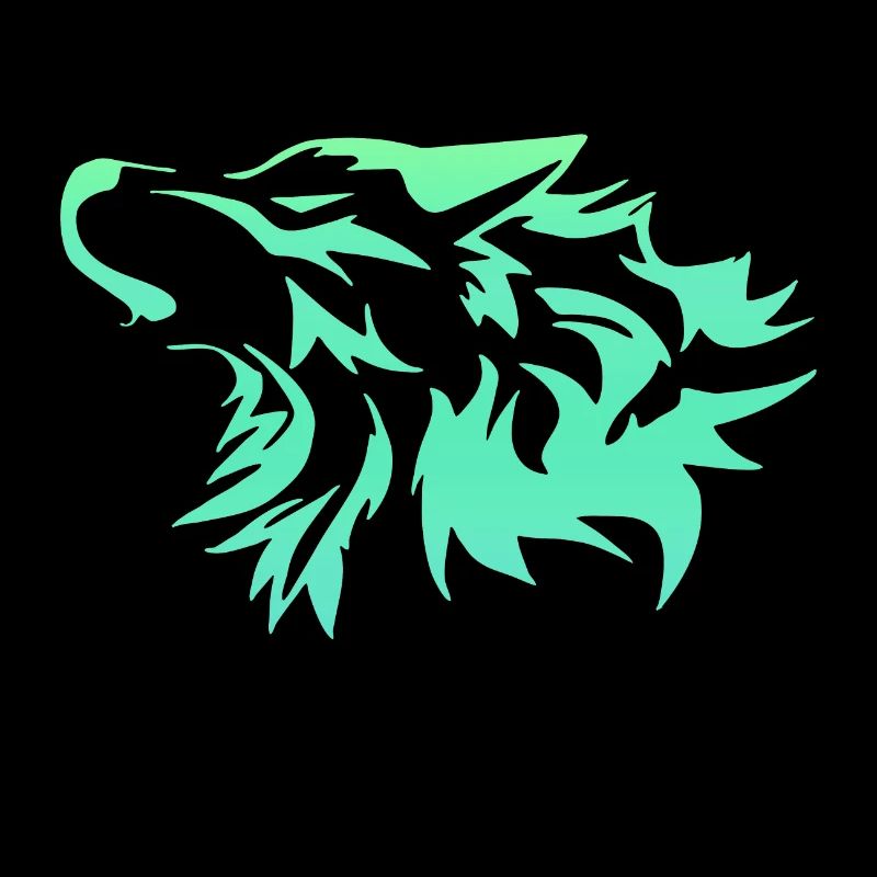 Wolf leuchtend grün