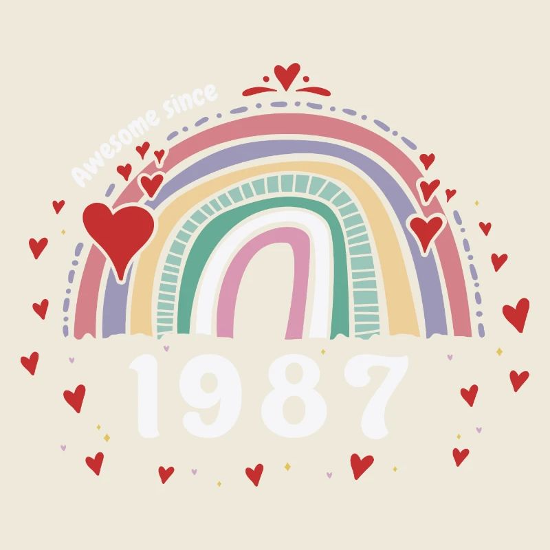Mignon arc-en-ciel génial 1987 - 36e anniversaire w /