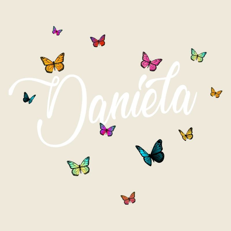 DANIELA - Mädchen Name mit bunten Schmetterlingen