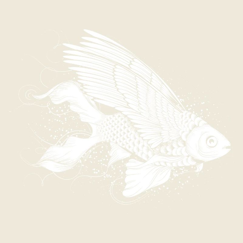 Imaginative fish with wings