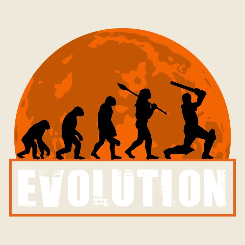 Lustig Cricket Mädchen Spieler Evolution Design Weiblich