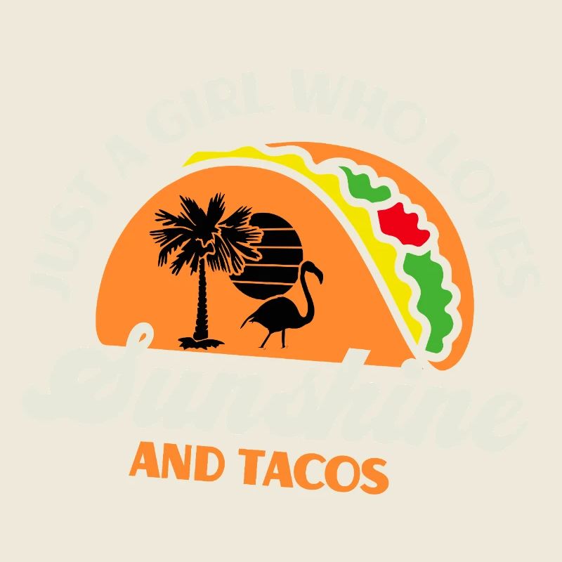 Fille qui aime le soleil et les tacos rétro