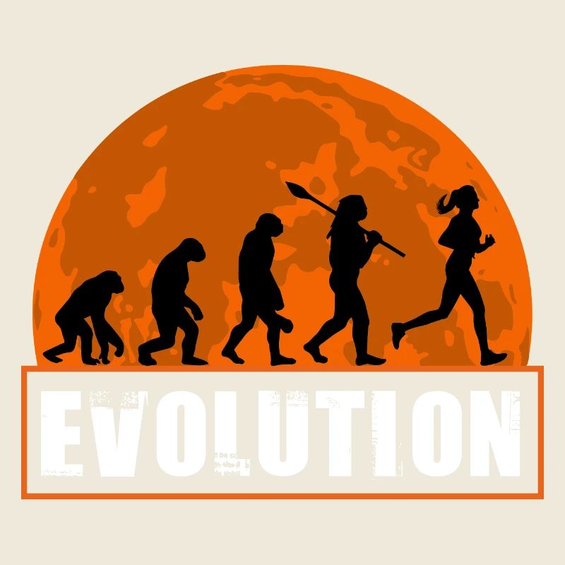 Running Evolution Running Girl Marathon Runner