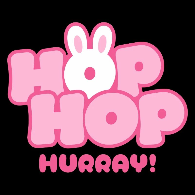 Hop Hop Hurray | Süßes Hasen Spruch Motiv
