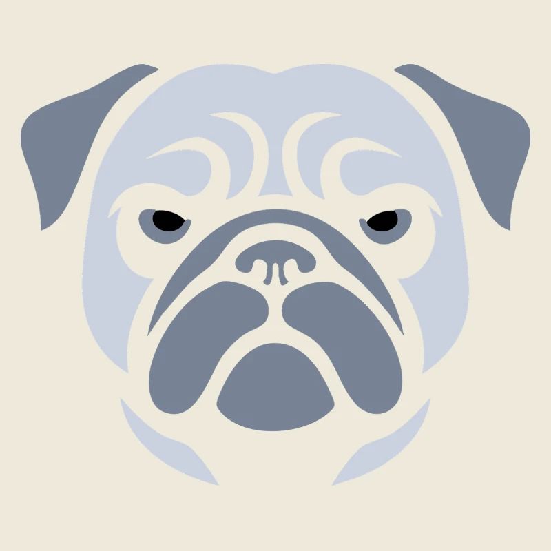 Pug , Dog head