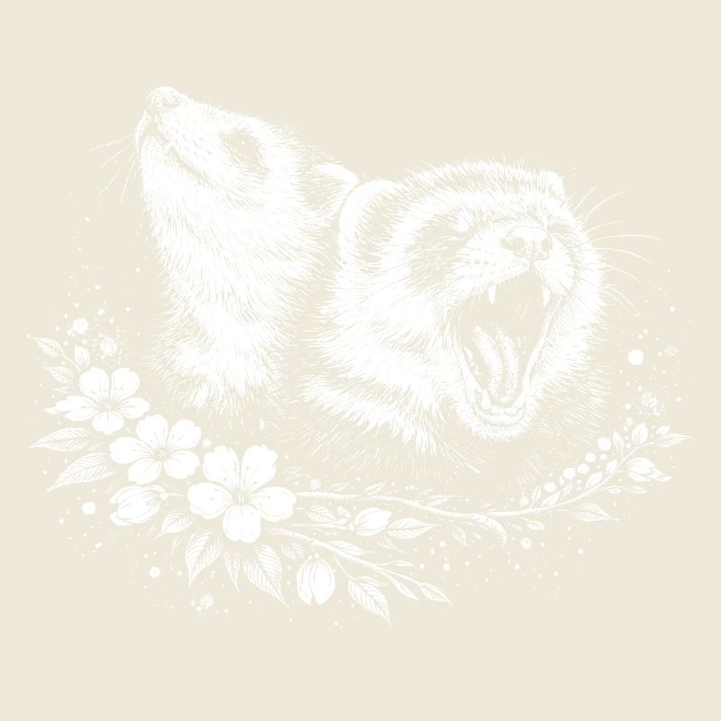 Furets dans le cercle des fleurs