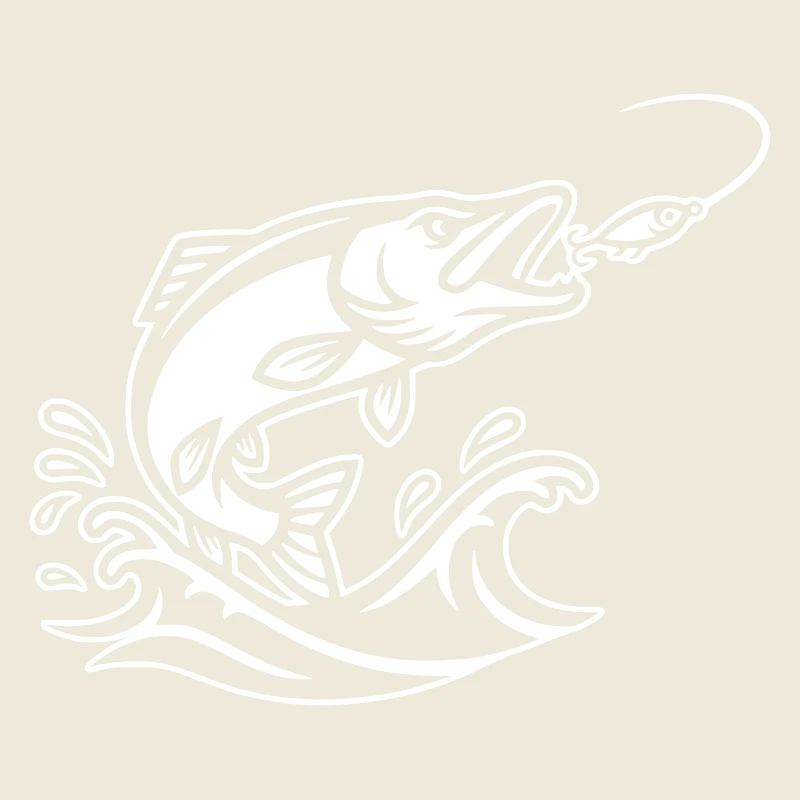 Hecht Raubfisch Sprung Outline