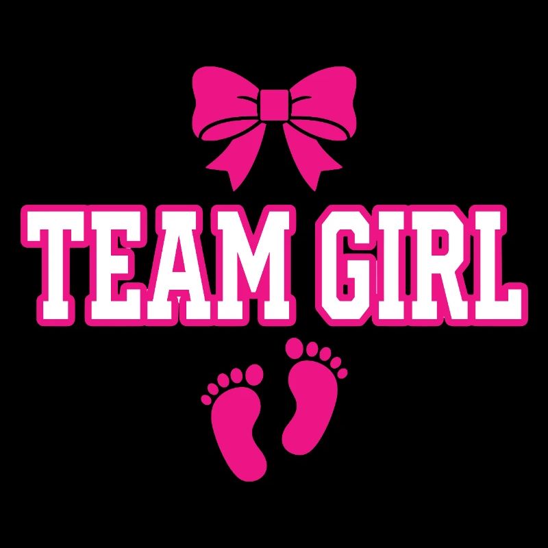 Team Girl Bow Footprints Design