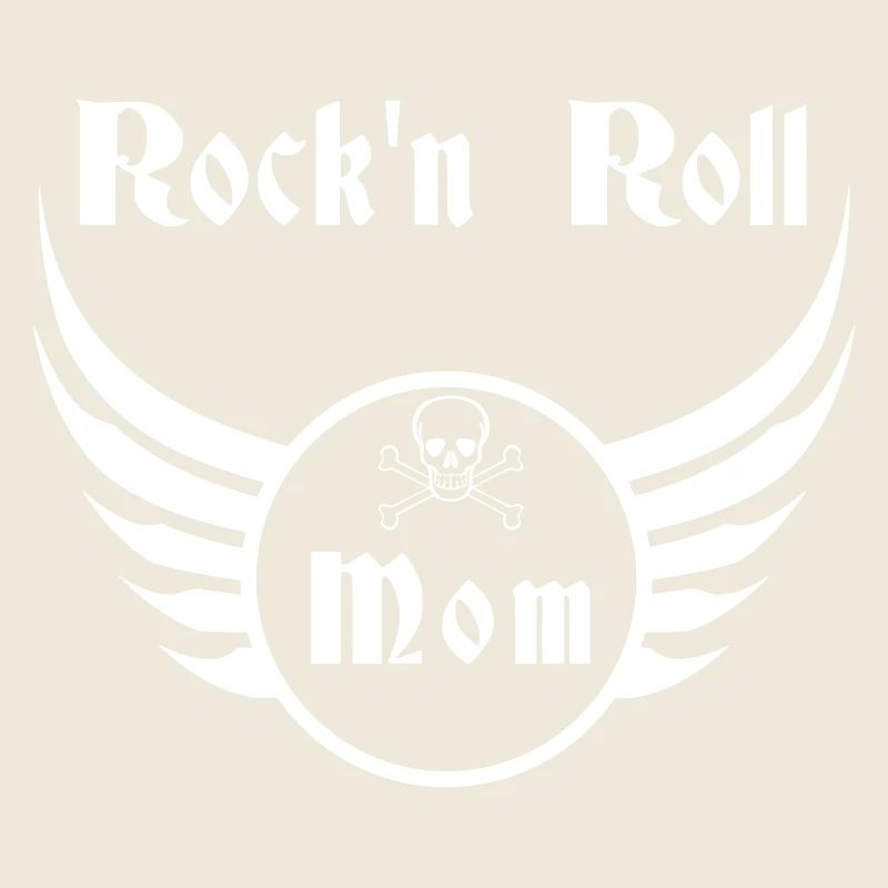 Maman Rock and Roll Ailes de Crâne Blanc