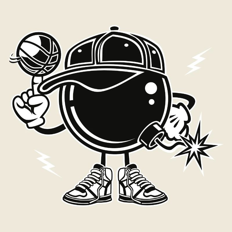 basket-ball DESSINÉE - Comic chemise Cartoon Fun