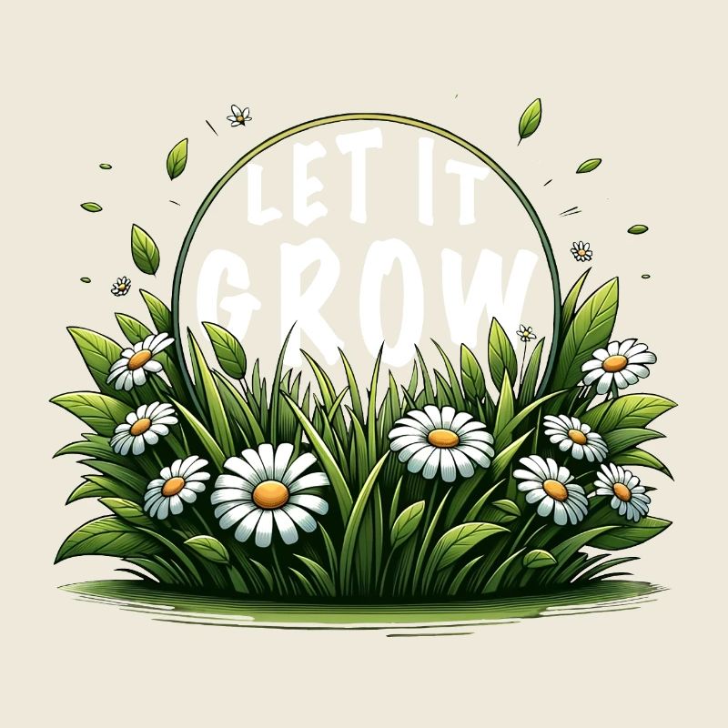 Let It Grow Meadow Daisy Spring Saying
