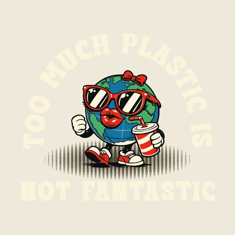 Too Much Plastic – Not Fantastic Umwelt Spruch