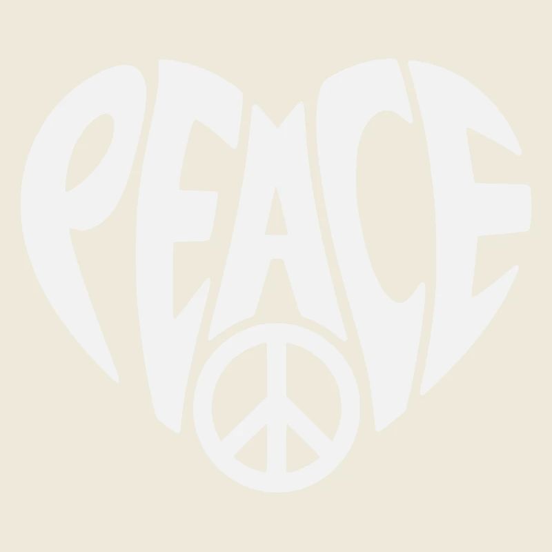 Peace heart design with peace sign