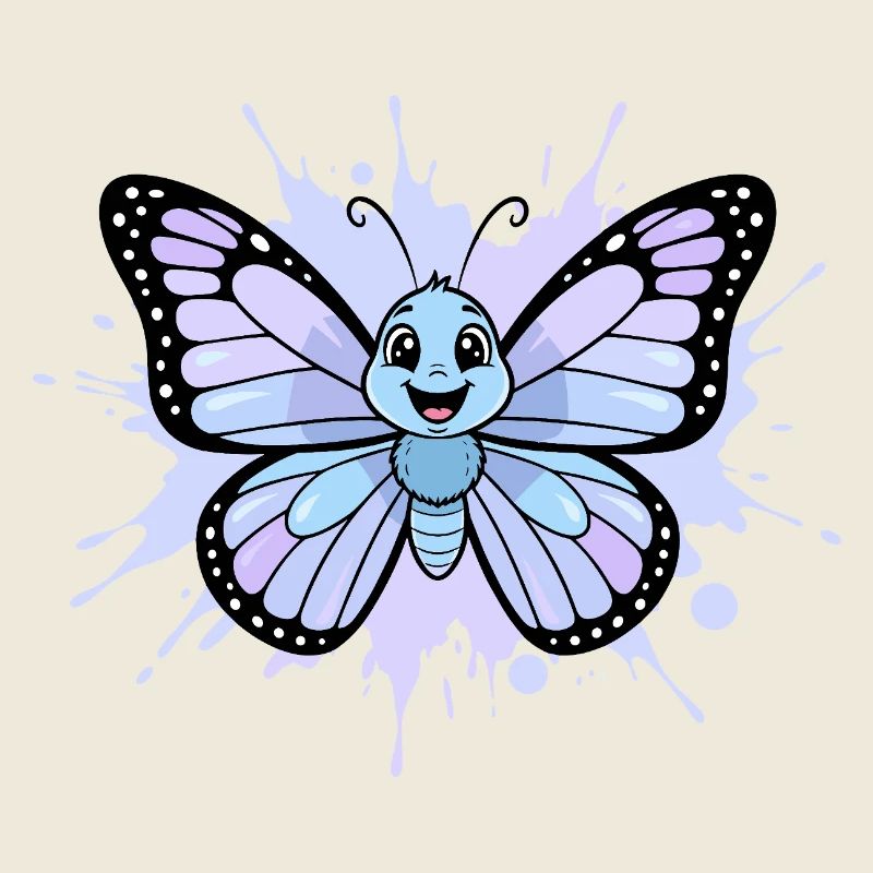 Blauer Schmetterling Spritzkunst