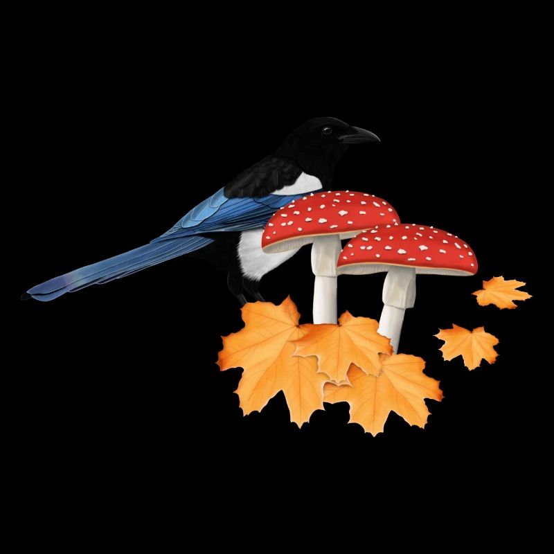 Elster Herbst Vogel Vogelbeobachter Halloween