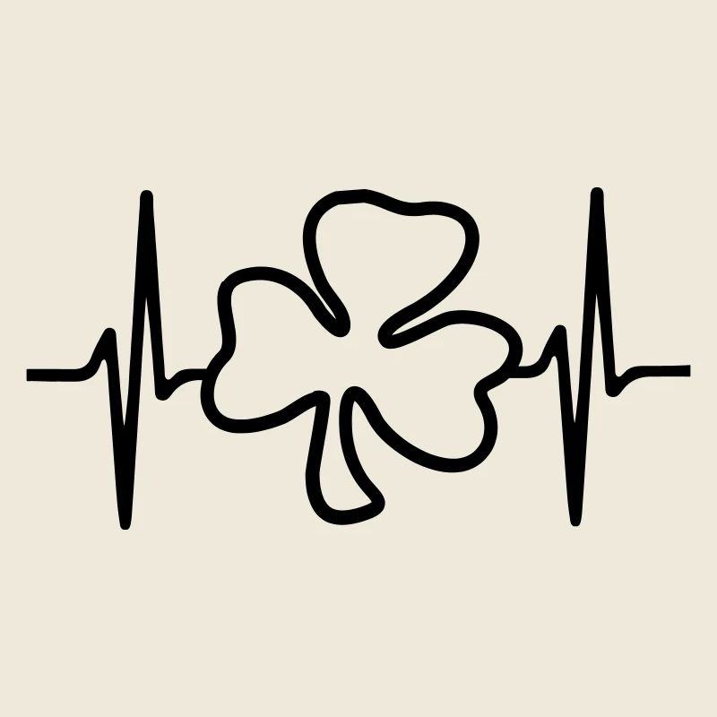 Heartbeat shamrock Cloverleaf St. Patrick ́s day
