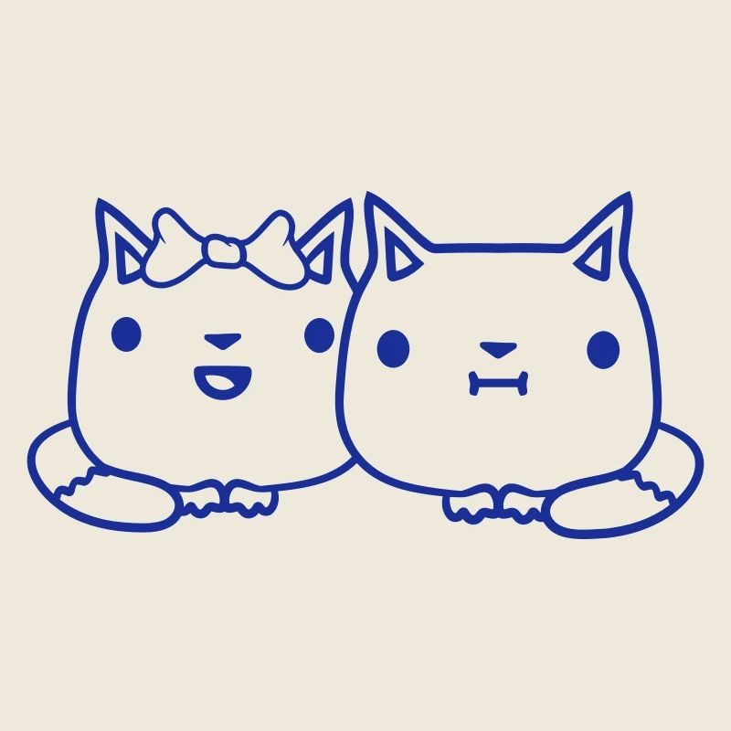 Two Cats Couple 2 Romantic Couple in Love