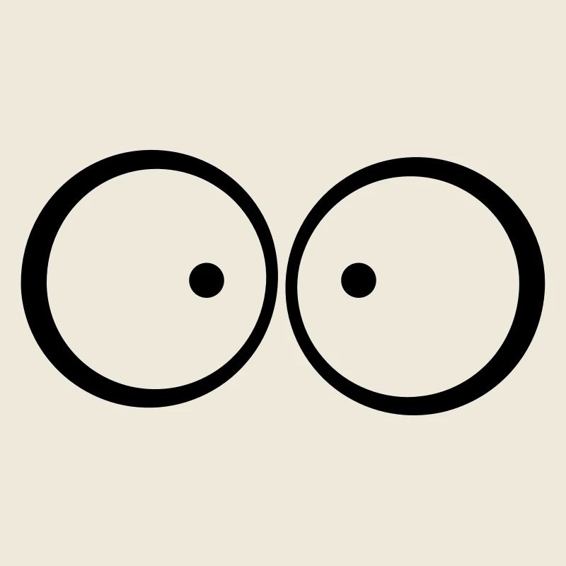 Ängstliche schielende blaue Comic Augen