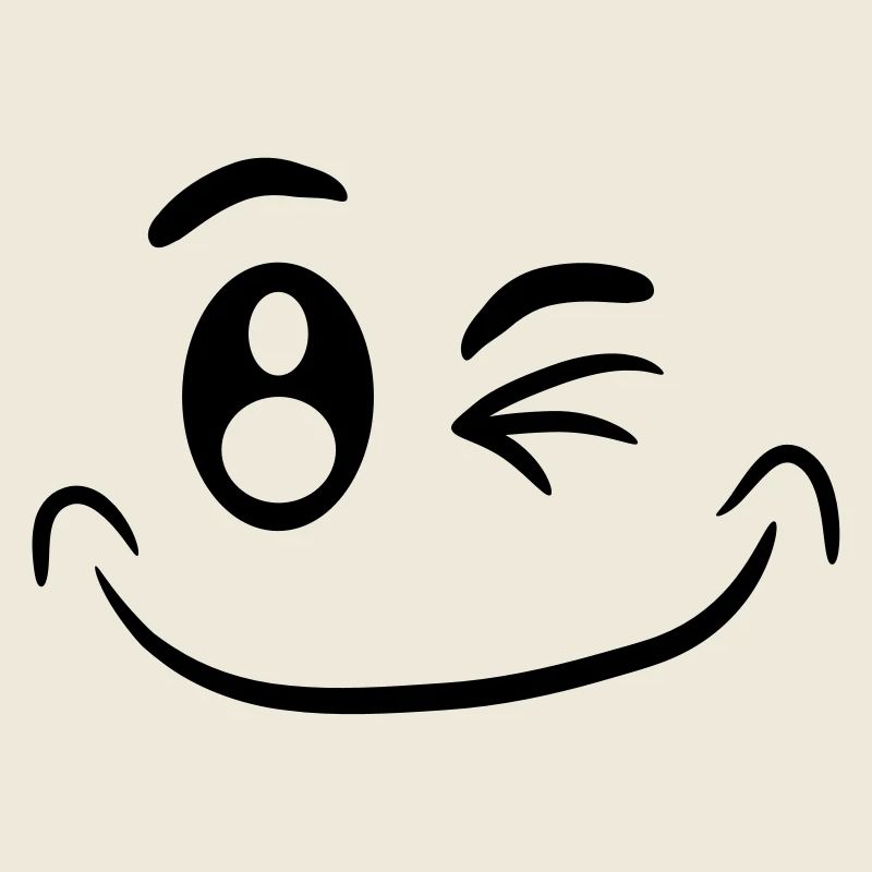 Visage comique drôle smiley clin d'oeil