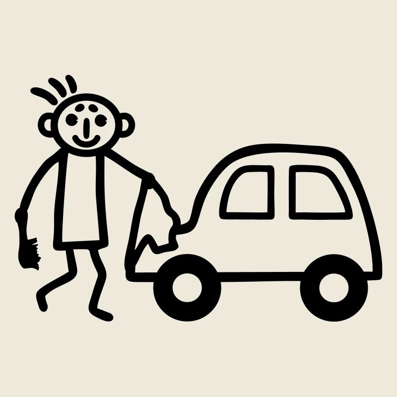 Strichmännchen Autowäsche