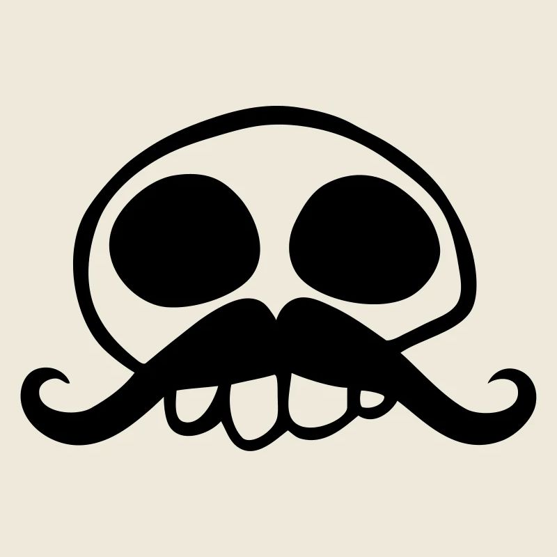 Totenkopf Schnurrbartschädel mit lustigem Schnurrb