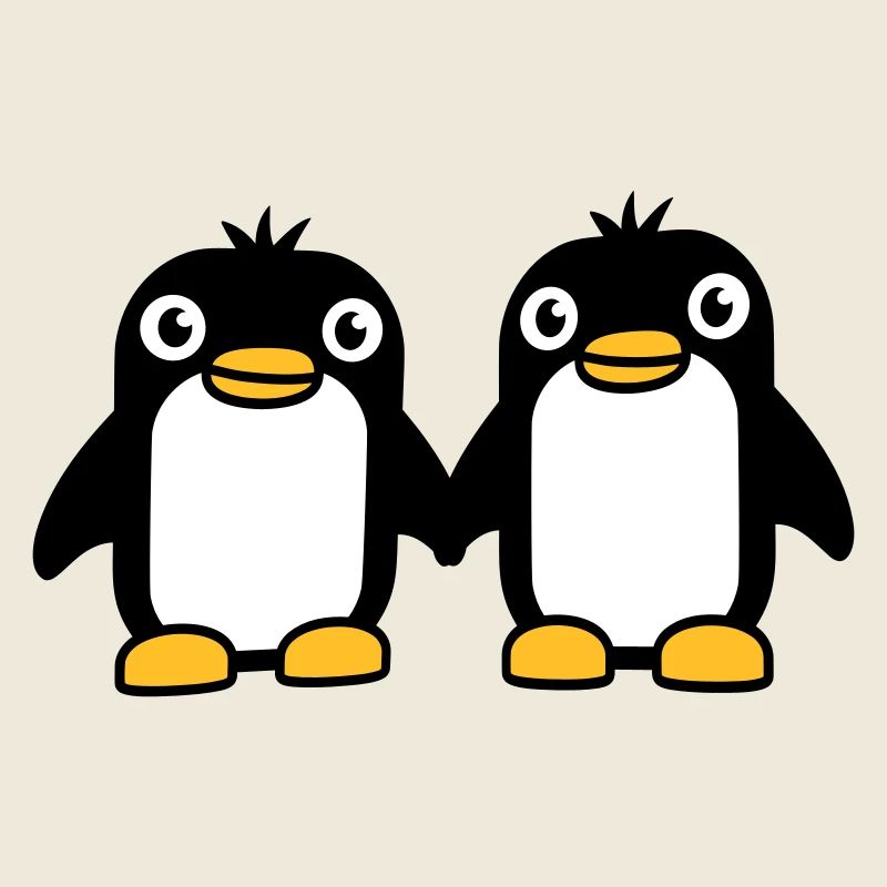 2 Pinguine Pärchen Händchen haltenverliebt Freunde