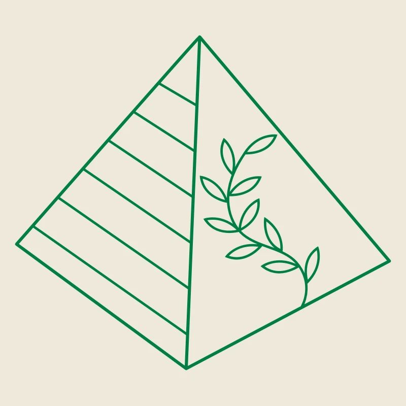 Pyramide mit Blumenbewuchs