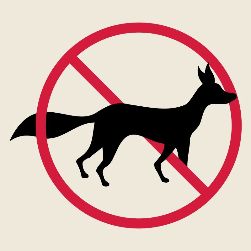 Panneau d’interdiction de renard, pas d’avis de zone