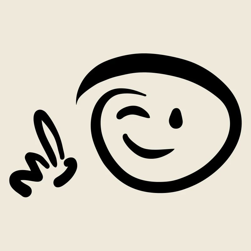 Le visage fait un clin d’œil pointant du doigt quelque chose