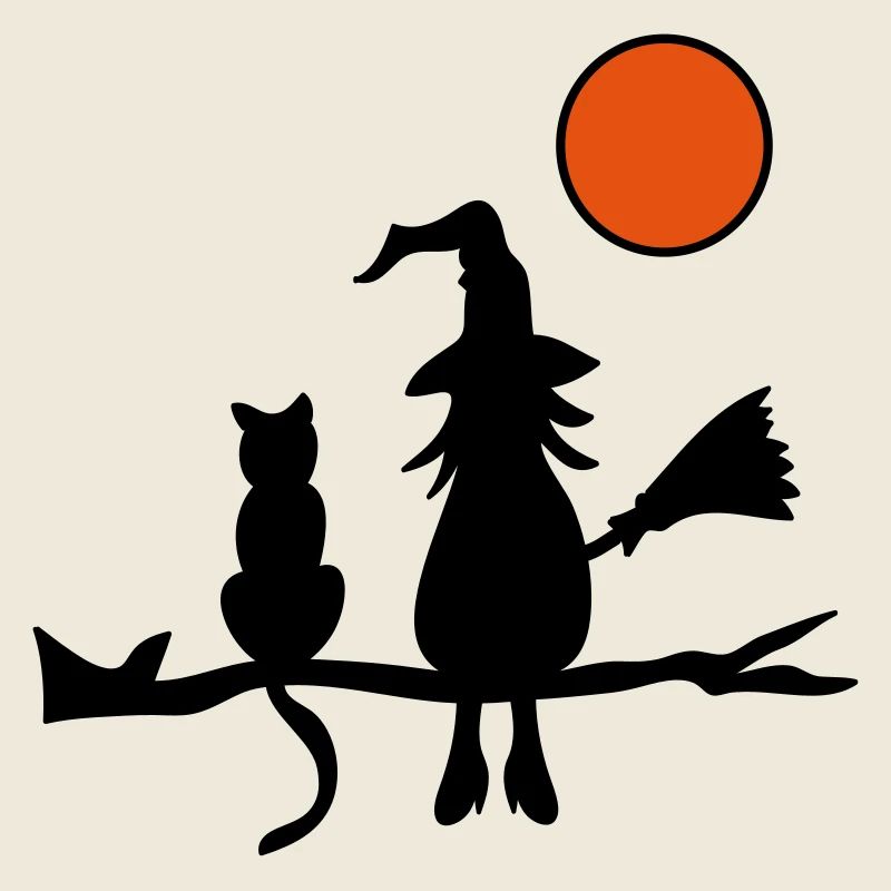 Witch with cat