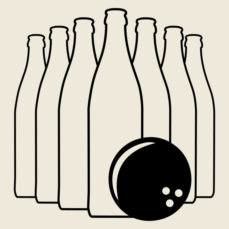 Beer bowling with bowling ball