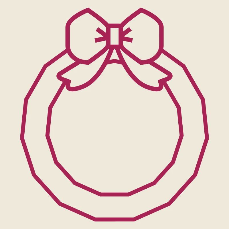 Icône de ruban de couronne de Noël