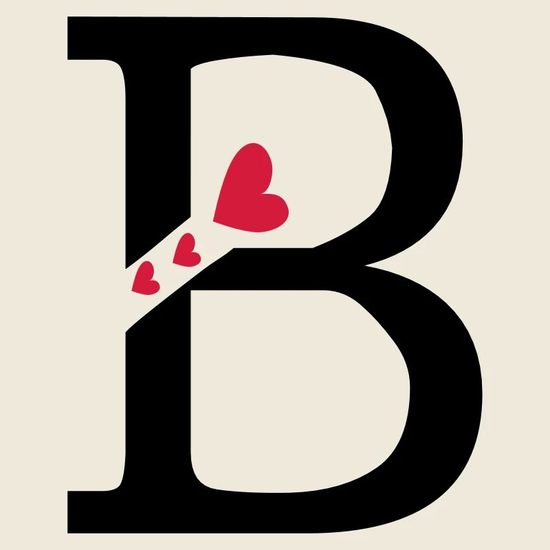 Großbuchstabe B mit Herzen
