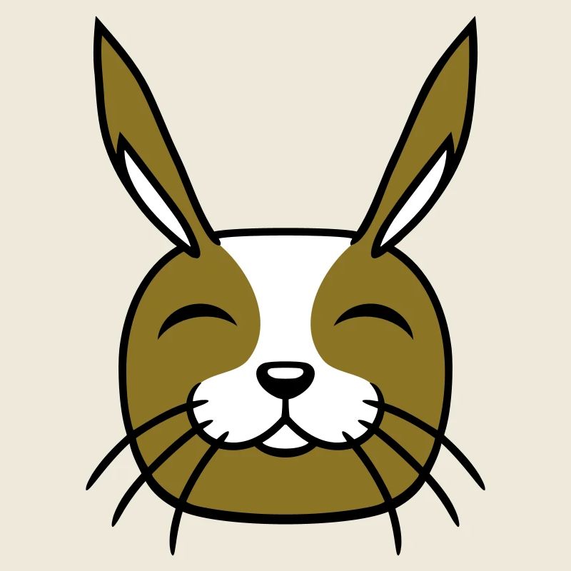 Lapin Drôle Visage Sourire Heureux Amical