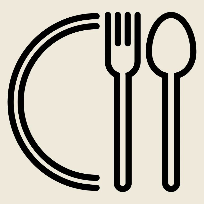 Löffel, Gabel und Teller