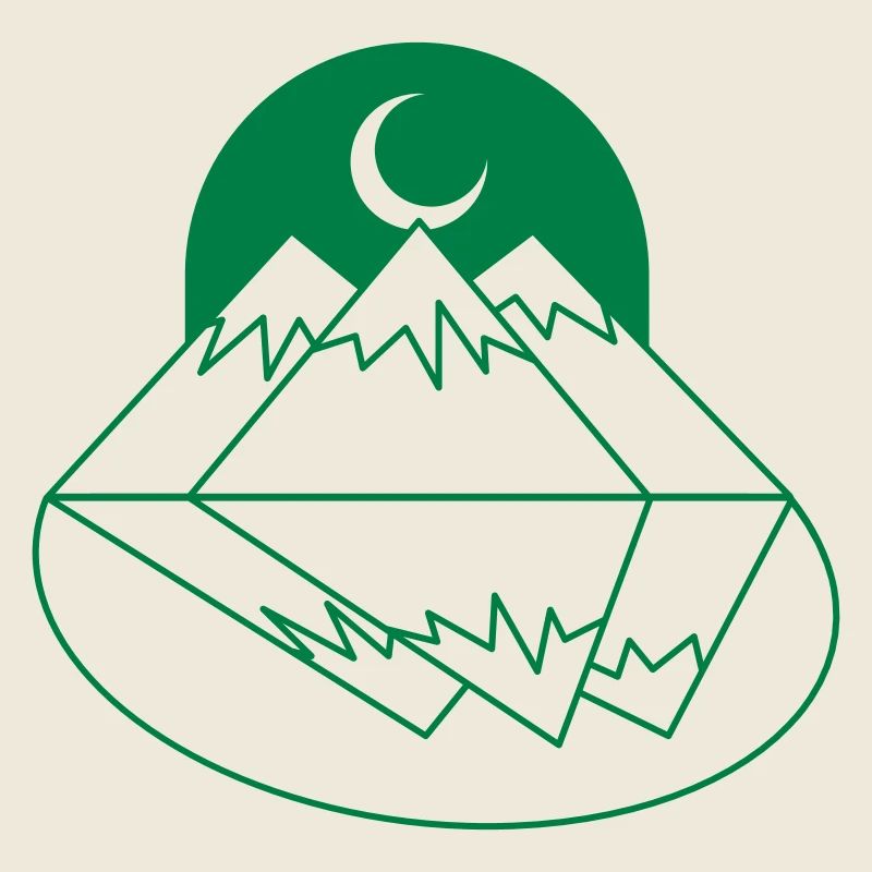 BOHO Moon montagnes sommets et reflet