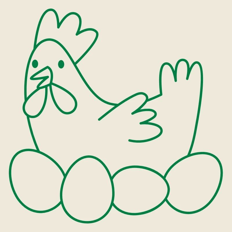 Chicken chook with eggs