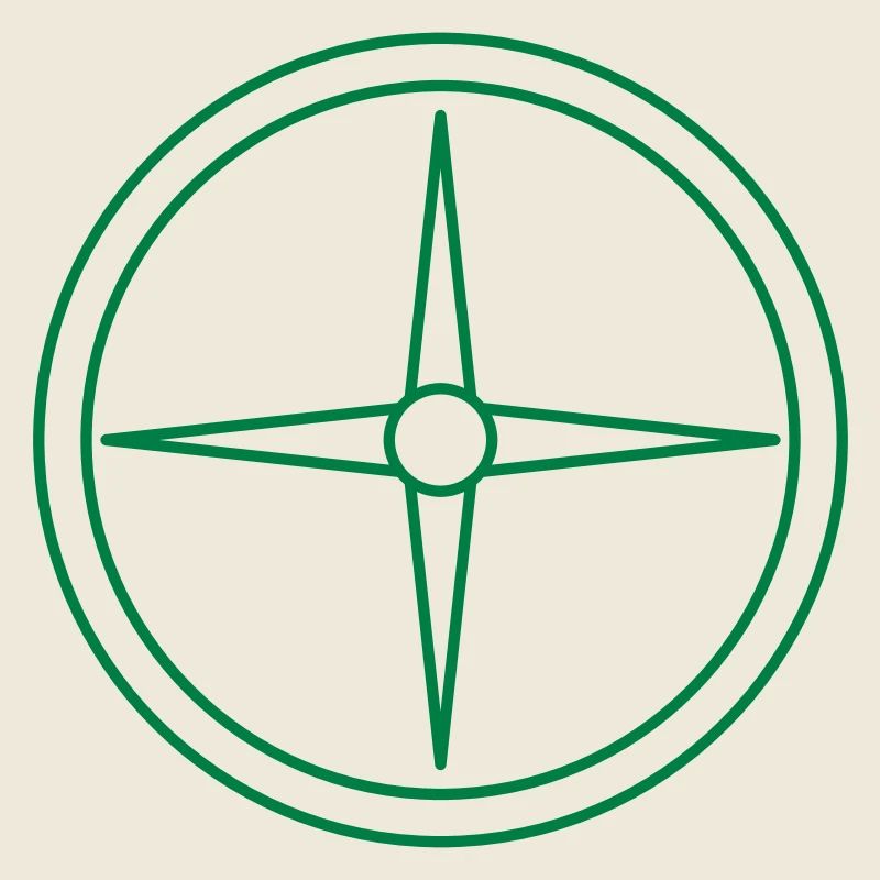 Compass rose with points