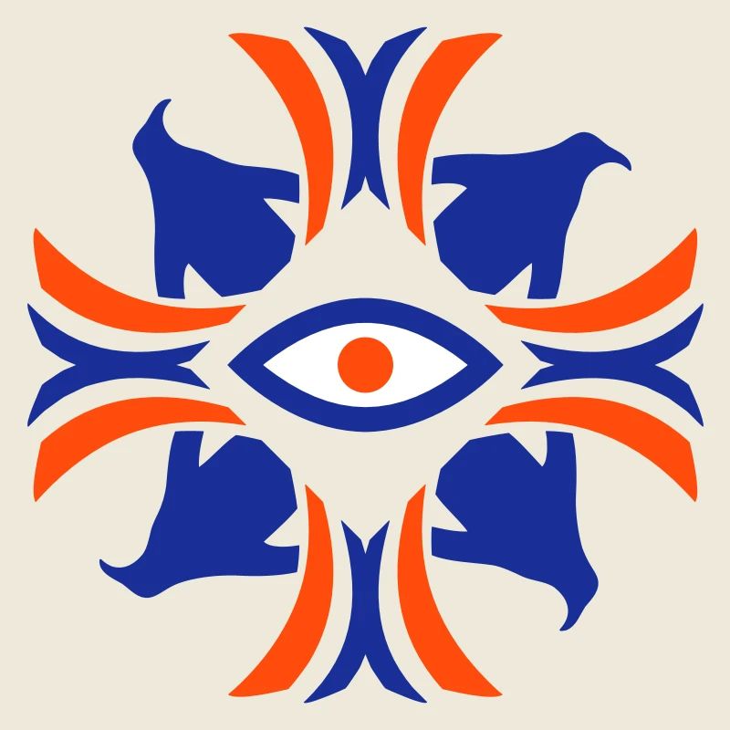 Penguins Abstract Eye Crest Emblem Banner Logo