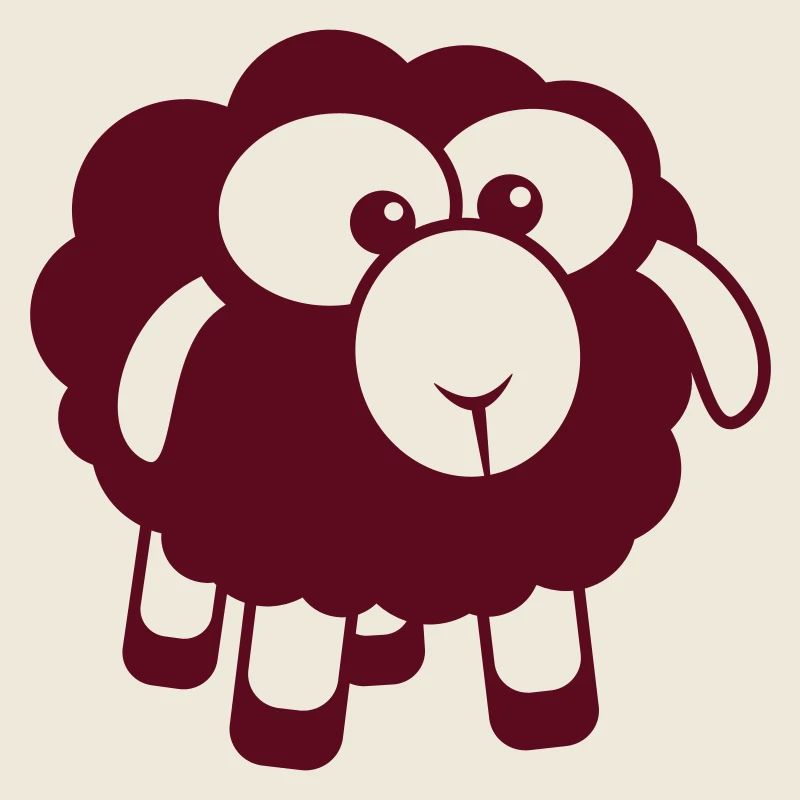 Schwarzes Schaf Klein Süß Niedlich Lamm Cool Comic