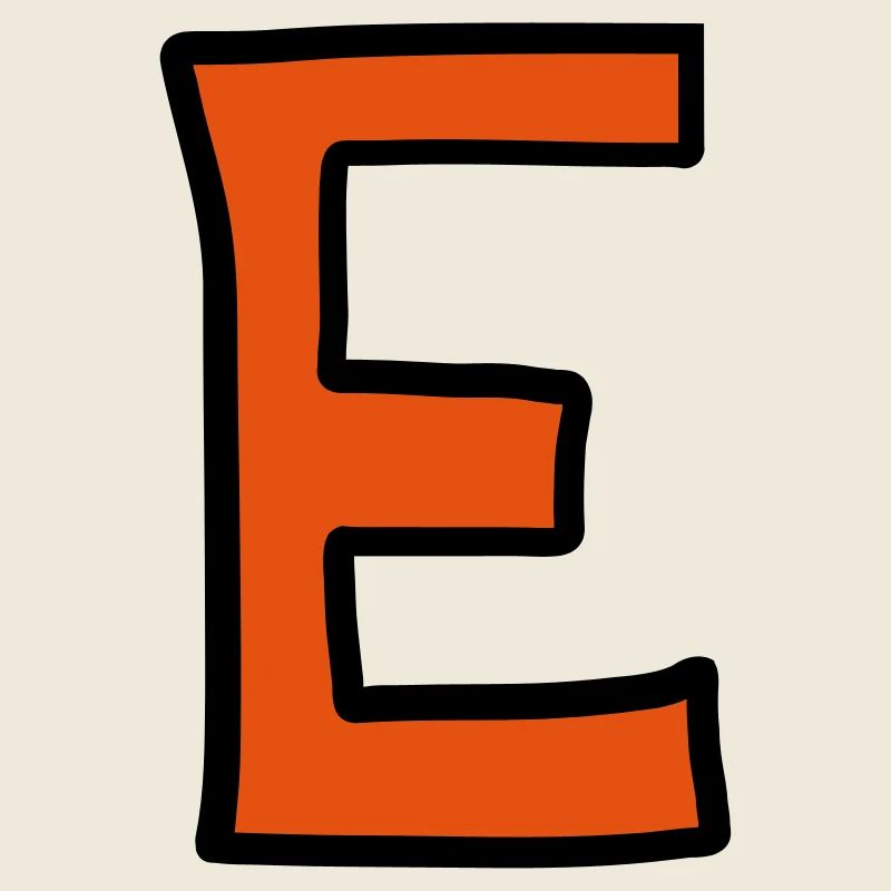 Buchstabe E Comic Cartoon