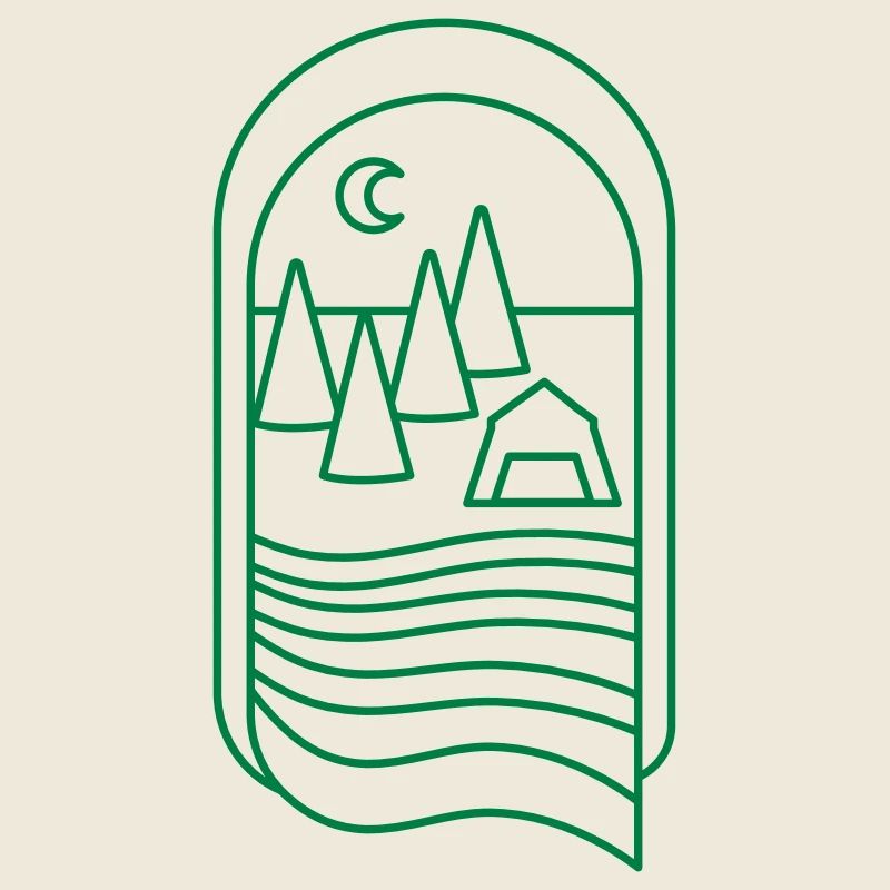 BOHO Waldcamp mit Bäumen und Fluss