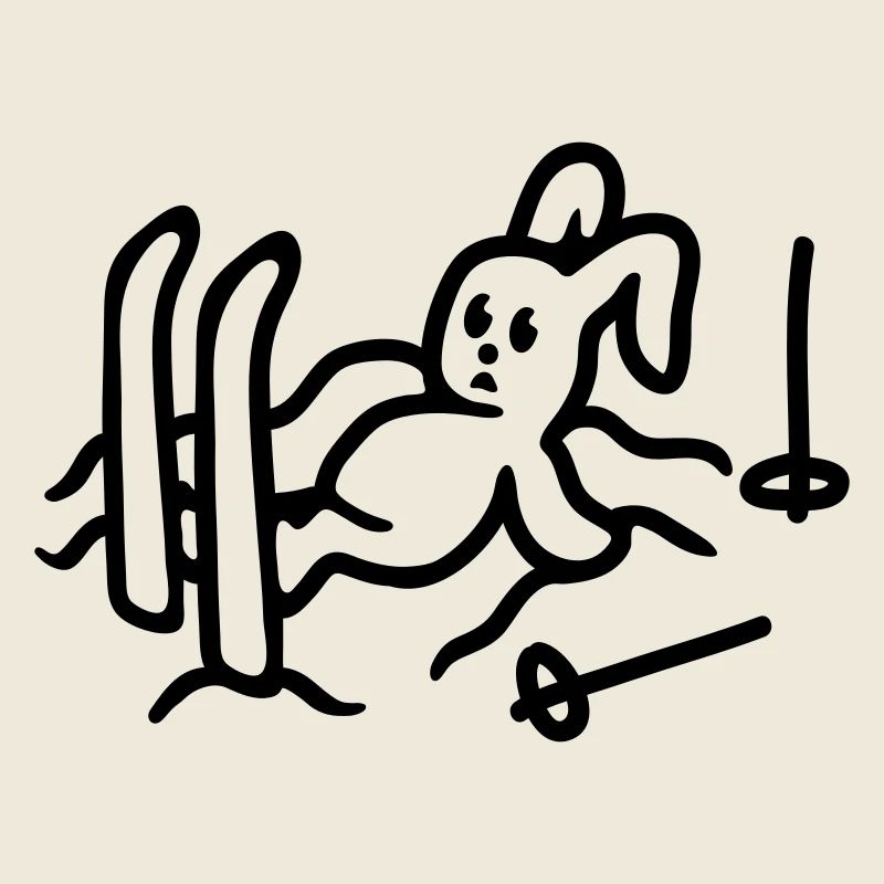 Skihase gefallen - line